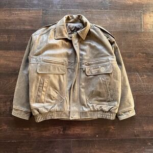 VETEMENTS TRIUM SPORT Bombardier Aerospace Leather Jacket Size XXL Made Canada